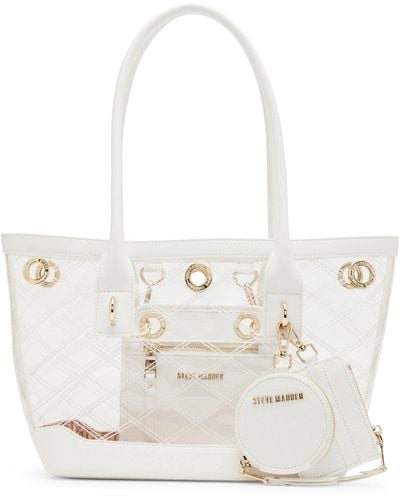 Steve Madden Cameron Clear Tote - White