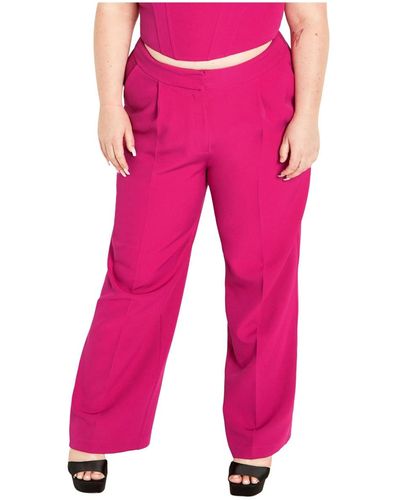 City Chic Plus Size Alexis Relaxed Pant - Pink