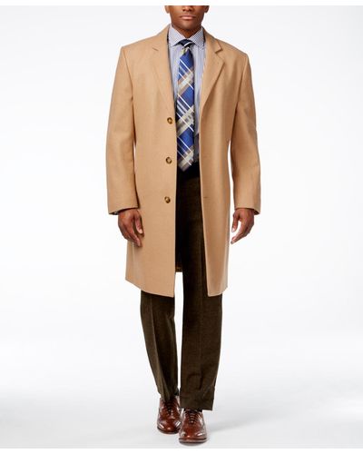 London Fog Men Signature Wool-blend Overcoat - Natural