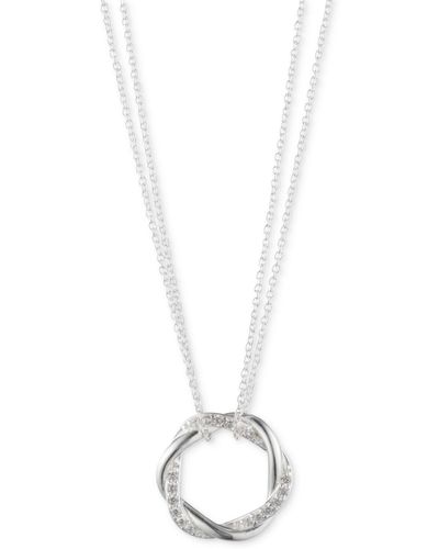 Ralph Lauren Lauren Cubic Zirconia Open Knot Pendant Necklace - Metallic
