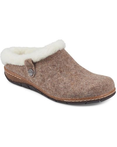 Earth Elena Cold Weather Round Toe Casual Slip On Clogs - Brown