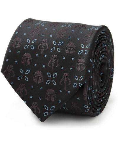 Star Wars Mandalorian Motif Tie - Black