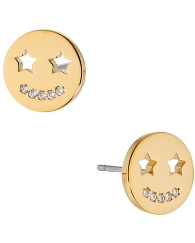 AVA NADRI Smiley Face Stud Earring - Metallic