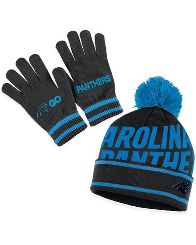 WEAR by Erin Andrews Carolina Panthers Double Jacquard Cuffed Knit Hat - Blue