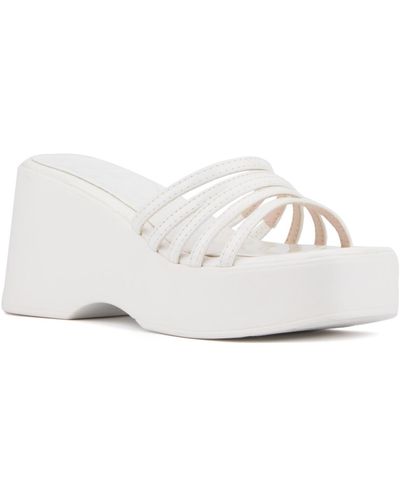 Olivia Miller Dreamer Wedge Sandal - White