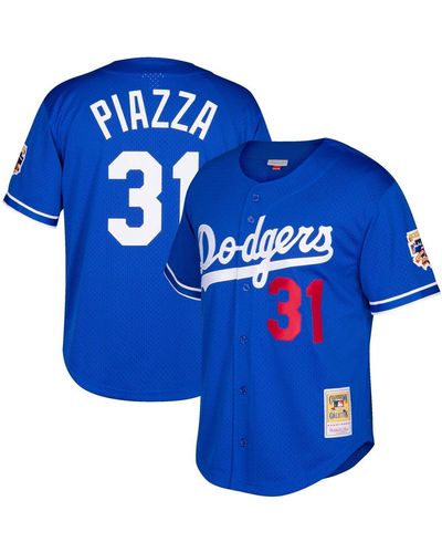 Mitchell & Ness Mike Piazza Los Angeles Dodgers Cooperstown Collection Mesh Batting Practice Jersey - Blue