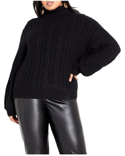 City Chic Plus Size Avah Sweater - Black