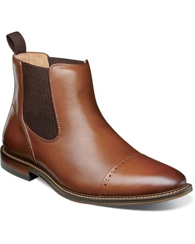 Stacy Adams Maury Cap Toe Chelsea Boots - Brown