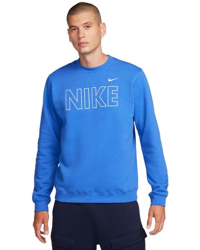 Nike Sportswear Club Fleece Embroidered Logo Sweatshirt - Blue