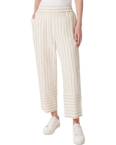 Jones New York Striped Pull-on Cropped Pants - Natural