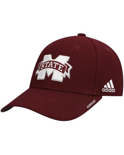 adidas Mississippi State Bulldogs 2021 Sideline Coaches Aeroready Flex Hat - Red