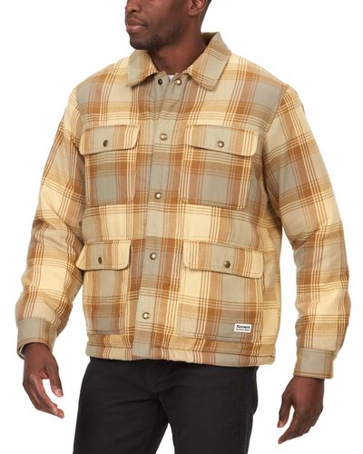 Marmot Ridgefield Plaid Fleece-lined Flannel Shirt Jacket - Natural