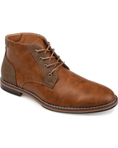 Vance Co. Franco Wide Width Tru Comfort Foam Lace-up Round Toe Chukka Boots - Brown