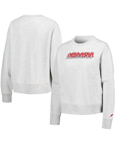 League Collegiate Wear Nebraska Huskers Boxy Pullover Sweatshirt - White