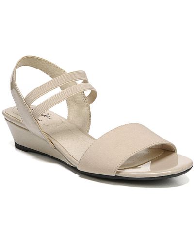 LifeStride Yolo Ankle Strap Wedge Sandals - Natural