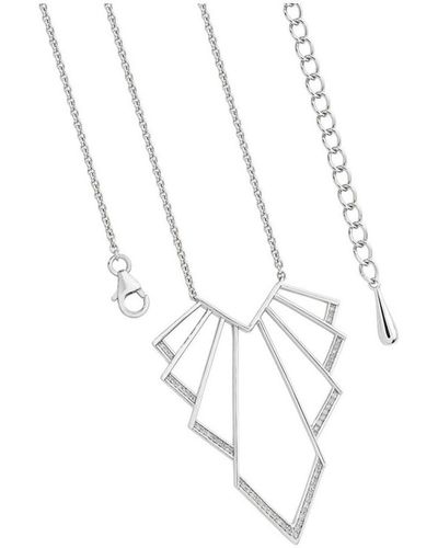 Lucy Quartermaine Chrysler Art Deco Pendant Necklace - Metallic