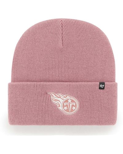 '47 Tennessee Titans Haymaker Cuffed Knit Hat - Pink