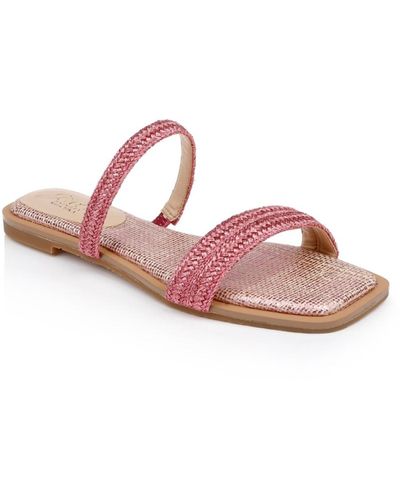 Badgley Mischka Helena Evening Flat Sandals - Pink