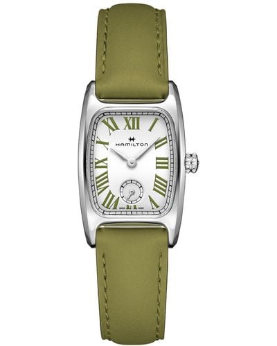Hamilton Swiss American Classic Small Second Leather Strap Watch 24x27mm - Green