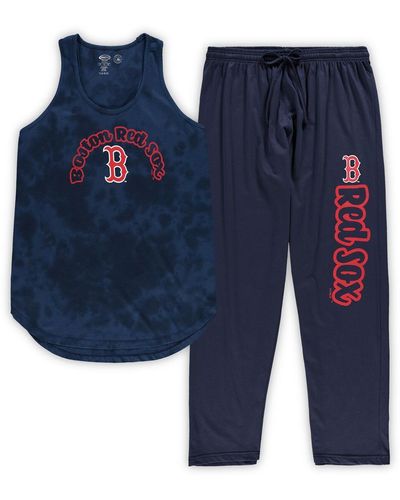 Concepts Sport Boston Red Sox Plus Size Jersey Tank Top And Pants Sleep Set - Blue