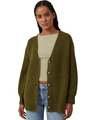 Cotton On Everything Boxy Cardigan Sweater - Green