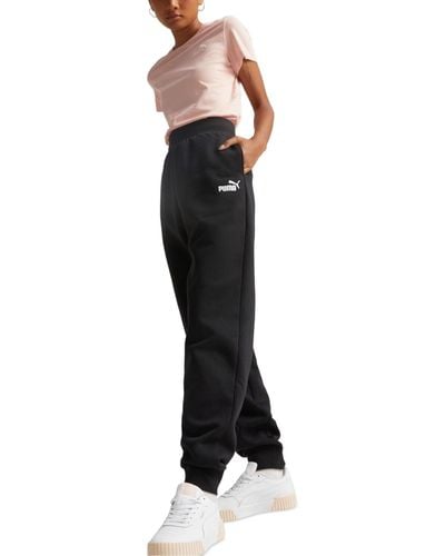 PUMA Embroidered-logo High-waist Fleece Sweatpant jogger - Black