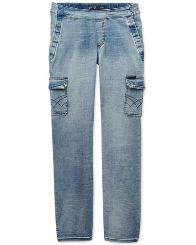 Seven7 Adaptive Seated Mosset Pocketed Jeans - Blue