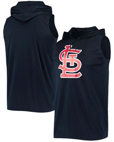 Stitches St. Louis Cardinals Sleeveless Pullover Hoodie - Blue