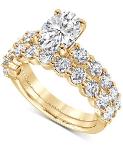 Badgley Mischka Certified Lab Grown Diamond Oval Bridal Set (3-3/8 Ct. T.w. - Metallic