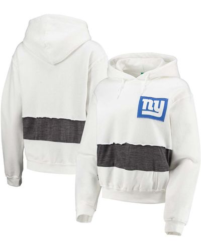 Refried Apparel New York Giants Crop Pullover Hoodie - White