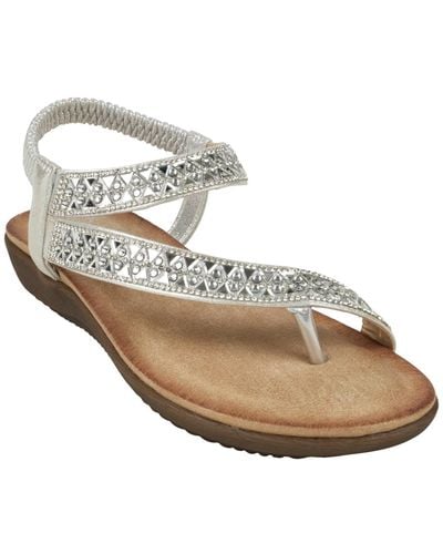 Gc Shoes Reille Jeweled Asymmetrical Flat Sandals - Metallic