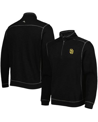 Tommy Bahama San Francisco Giants Tobago Bay Tri-blend Quarter-zip Sweatshirt - Black