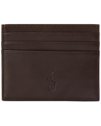 Polo Ralph Lauren Suffolk Slim Leather Card Case - Brown