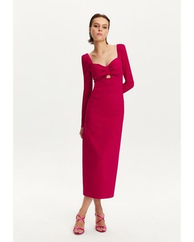 Nocturne Cut-out Midi Dress - Red