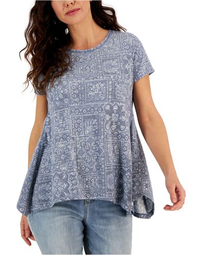 Style & Co. Women's Handkerchief Hem Tank Top - Lightweight Relaxed Fit Blouse - View #4