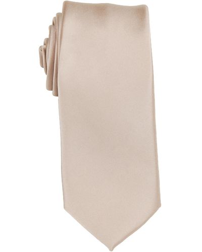 Con.struct Satin Solid Extra Long Tie - Natural