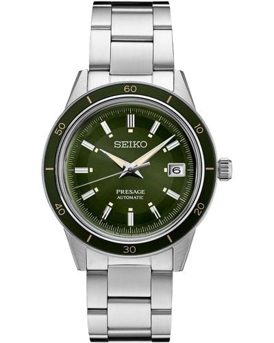 Seiko Automatic Presage Stainless Steel Bracelet Watch 41mm - Green