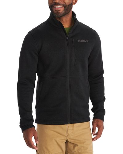Marmot Drop Line Full Zip Sweater Fleece Jacket - Black