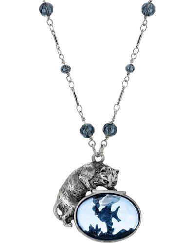 2028 Montana Cat And Fish Necklace - Blue