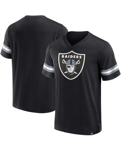 Fanatics Las Vegas Raiders Jersey Tackle V-neck T-shirt - Black