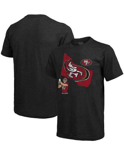 Majestic Fanatics Nick Bosa San Francisco 49ers Tri-blend Player Graphic T-shirt - Black