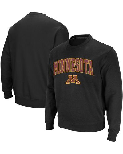 Colosseum Athletics Minnesota Golden Gophers Arch & Logo Crew Neck Sweatshirt - Black