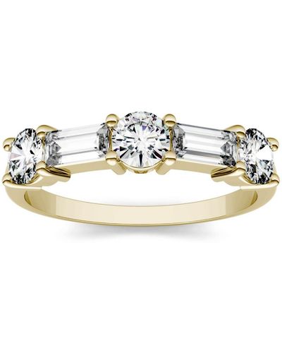 Charles & Colvard Moissanite Round And Baguette Stackable Ring 1-1/6 Ct. Tw. Diamond Equivalent - Metallic