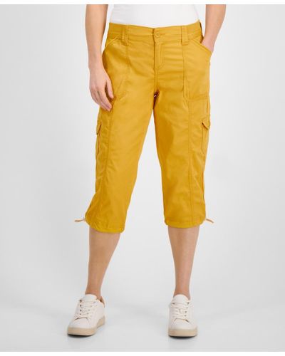 Style & Co. Cargo Capri Pants - Yellow