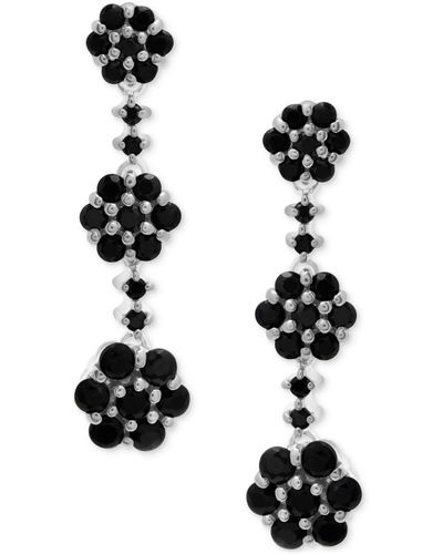 Macy's Flower Triple Drop Earrings (1-3/4 Ct. T.w. - Black