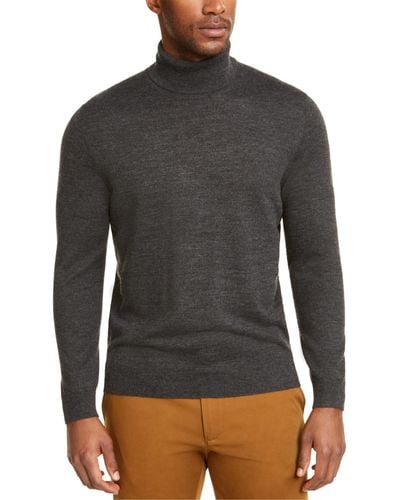 Club Room Merino Wool Blend Turtleneck Sweater - Gray