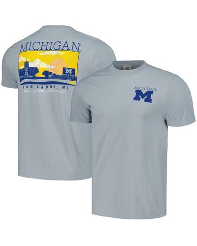 Image One Michigan Wolverines Campus Scene Comfort Colors T-shirt - Blue