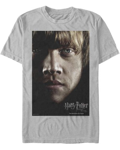 Fifth Sun Harry Potter Deathly Hallows Ron Weasley Big Face Poster Short Sleeve T-shirt - Multicolor