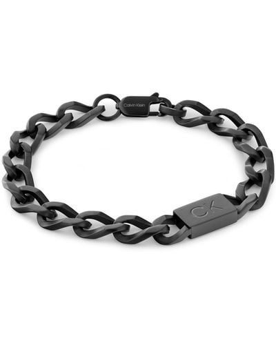 Calvin Klein Stainless Steel Chain Link Bracelet - Black