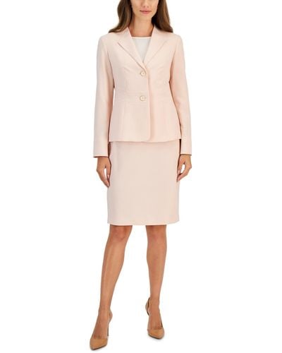  Le Suit Women's 2 Button Notch Collar Pinstripe SEERUCKER Pant  Suit, Tutu Pink/White, 16 : Clothing, Shoes & Jewelry